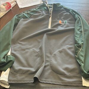 Gray and Green Quarter-Zip Pullover